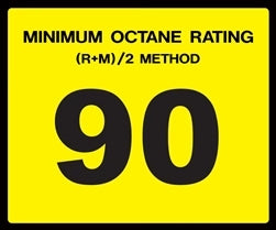 Octane Rating "90" Decal - Standard