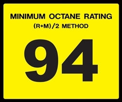 Octane Rating "94" Decal - Standard