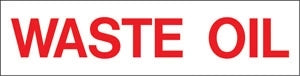 Decals For Fuel Storage Tanks - "Waste Oil" 12"Wide x 3"Tall