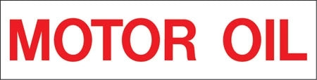 Decals For Fuel Storage Tanks - "Motor Oil" 12"Wide x 3"Tall