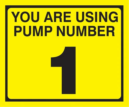 Decals For Fuel Pump - "You are using Pump Number 1"-Pump Decal 2-1/4" Tall x 2-3/4" Wide