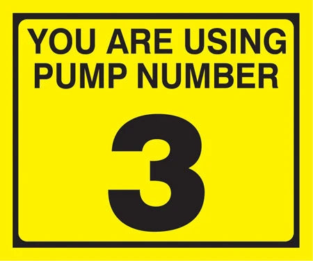 Decals For Fuel Pump - "You are using Pump Number 3"-Pump Decal 2-1/4" Tall x 2-3/4" Wide