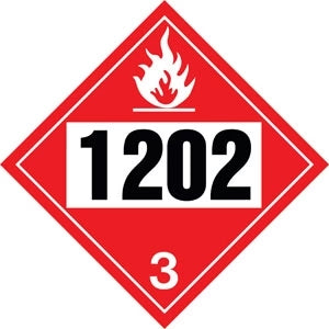 Decals For Truck - 10.75" Square Truck Placard "1202" Diesel Class 3