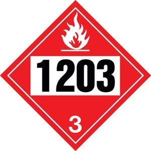 Decals For Truck - 10.75" Square Truck Placard- "1203" Gasoline Class 3