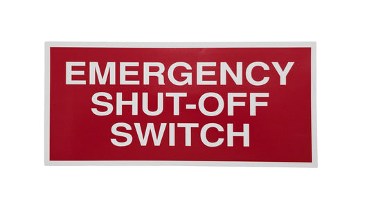 Decals For Fuel Storage Tanks - Emergency Shut-Off Switch 6" Tall x 13" Wide