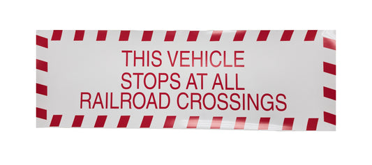 Decals For Fuel Storage Tanks - Vehicle Stops for Railroads 9" Tall x 27" Wide