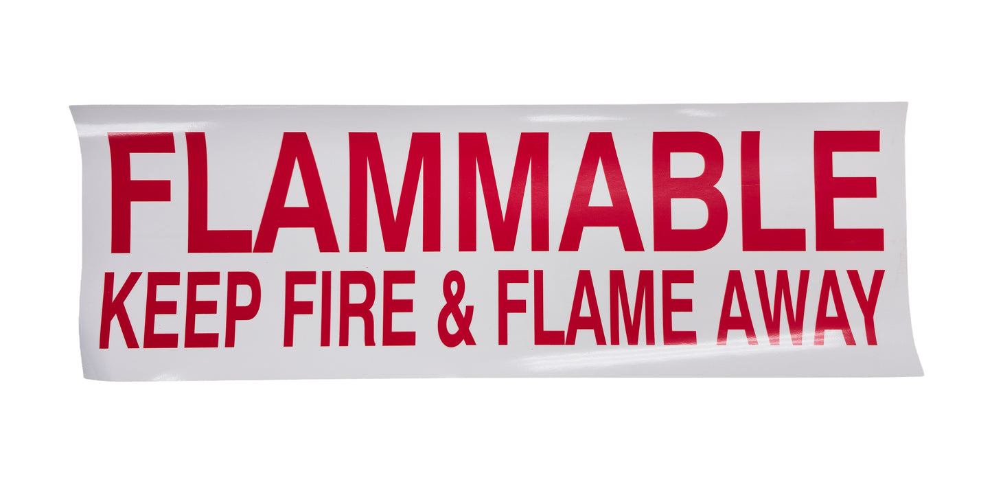 Decals For Fuel Storage Tanks - Flammable Keep Fire 9" Tall x 27" Wide