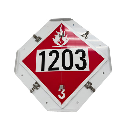 Signs For Fuel Storage Tanks - Aluminum Multi Flip Placards Blank/1203/1993/1270/1223 14" Tall x 14" Wide