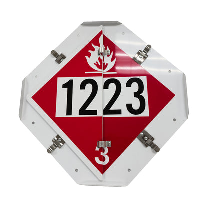 Signs For Fuel Storage Tanks - Aluminum Multi Flip Placards Blank/1203/1993/1270/1223 14" Tall x 14" Wide