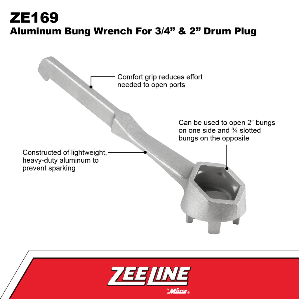 Zeeline by Milton ZE169 Aluminum Bung Wrench For 3/4” & 2” Drum Plug