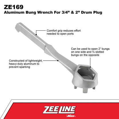 Zeeline by Milton ZE169 Aluminum Bung Wrench For 3/4” & 2” Drum Plug