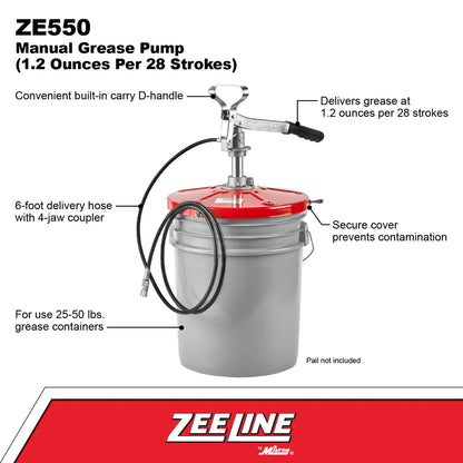 Zeeline by Milton ZE550 Manual Grease Pump (1.2 Ounces Per 28 Strokes)