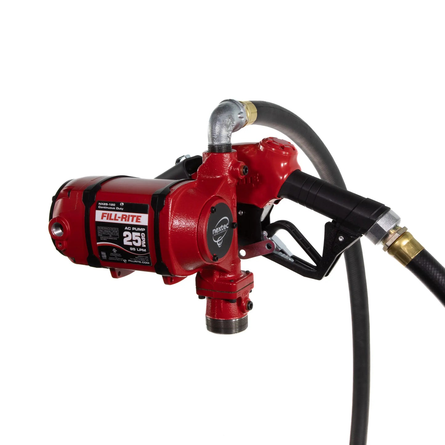 Fill-Rite NX25-120NB-AA 120V AC 25 GPM Fuel Transfer Pump with Automatic Diesel Nozzle, 1" X 18' UL Hose, 2" Bung Mounted
