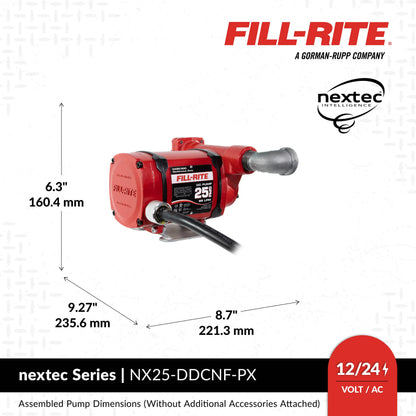 Fill-Rite NX25-DDCNF-PX 12/24V DC 25 GPM Fuel Transfer Pump, Pump Only, Foot Mounted