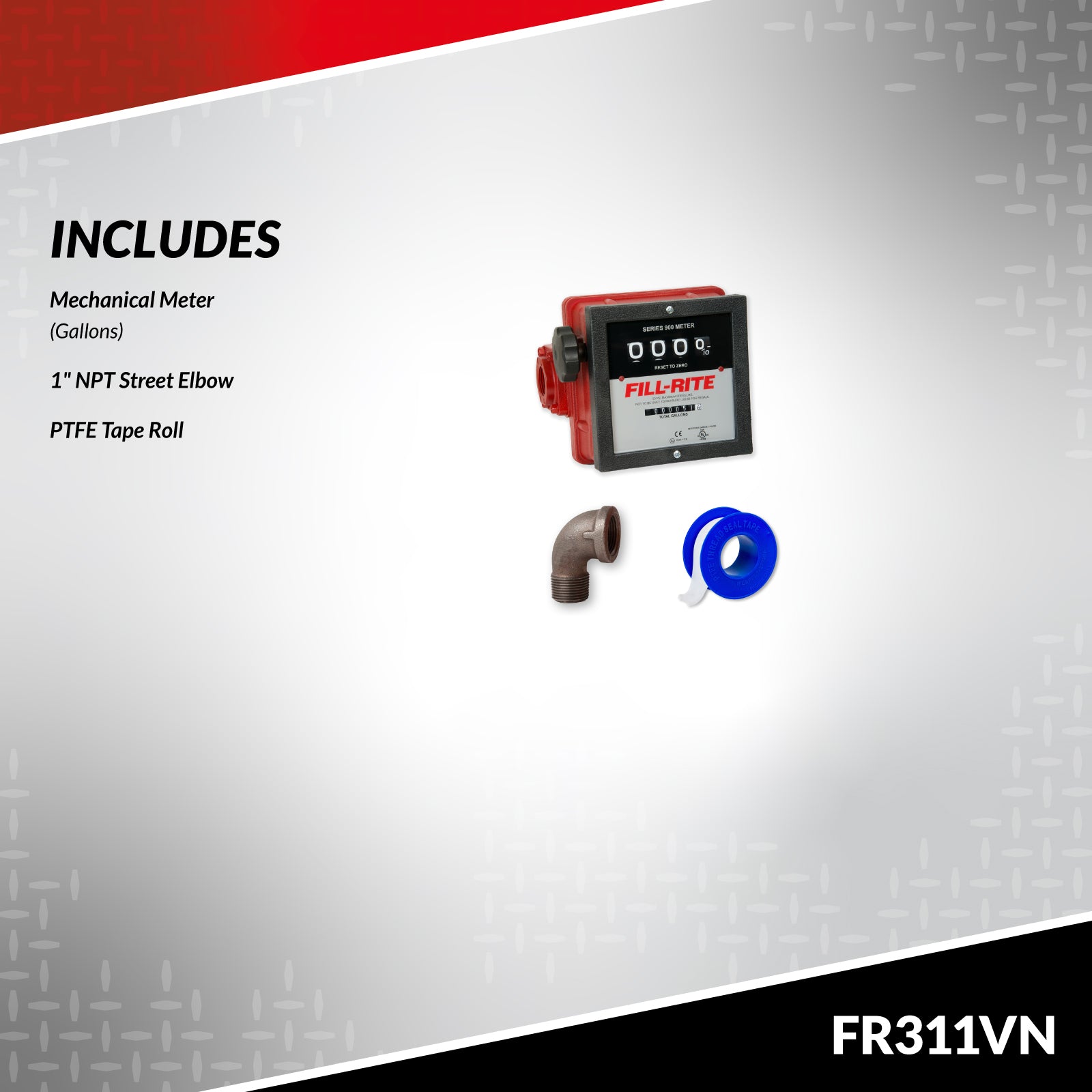 Fill-Rite FR319VB 115/230V AC High Flow Fuel Transfer Pump w/ Auto Nozzle  and Digital Meter - 35 GPM