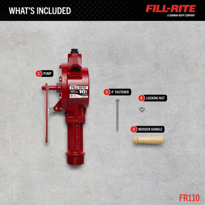 Fill-Rite FR110 Rotary Hand-Operated Fuel Transfer Pump, Pump Only, 2" Bung Mounted