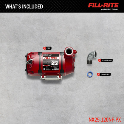 Fill-Rite NX25-120NB-PX 120V AC 25 GPM Fuel Transfer Pump, Pump Only, 2" Bung Mounted
