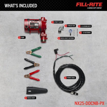 Fill-Rite NX25-DDCNB-PX 12/24V DC 25 GPM Fuel Transfer Pump, Pump Only, 2" Bung Mounted