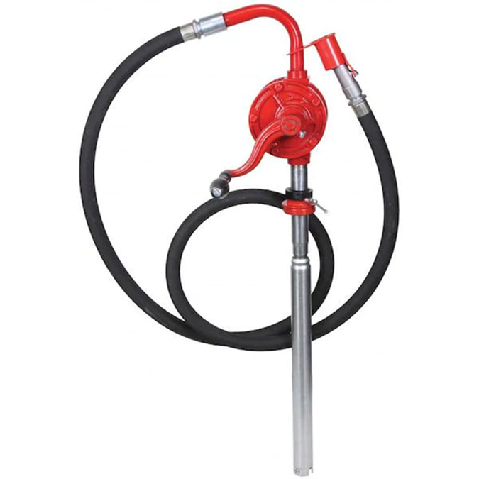 Zeeline by Milton ZE963 Hand Operated Cast Iron Rotary Pump With Telescoping Tube, 8' Discharge Hose, Manual Nozzle and Holster
