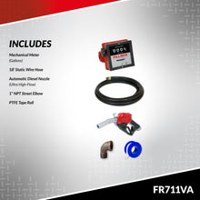 Fill-Rite FR711VA 115V Fuel Transfer Pump w/Meter with 1"x18' Discharge Hose, Automatic Nozzle 19GPM