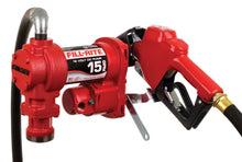 Fill-Rite FR1210HA 12V DC 15 GPM Fuel Transfer Pump wo/Meter with 3/4"x12' Discharge Hose, Automatic Nozzle