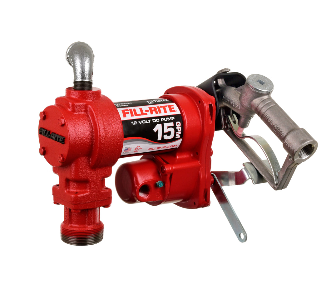 Fill-Rite FR1210HN 12V DC 15 GPM Fuel Transfer Pump wo/Meter with Suction Pipe, NO HOSE OR NOZZLE