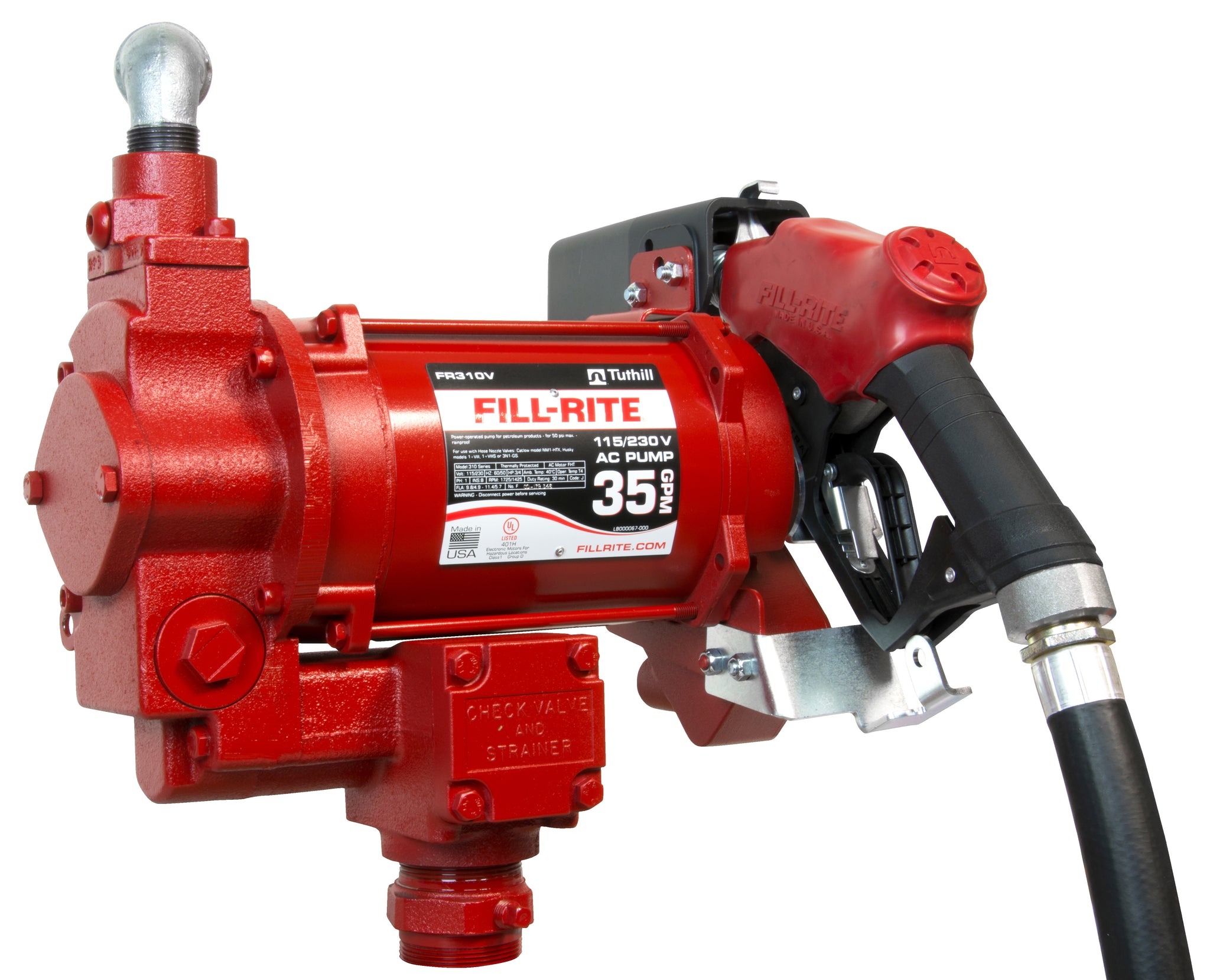 Fill-Rite FR310VB 115/230V Fuel Transfer Pump wo/Meter with 1x18' Dis –  Illinois Oil Marketing Equipment