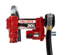 Fill-Rite FR4210H 12V DC 20 GPM Fuel Transfer Pump wo/Meter with 1"x12' Discharge Hose, Manual Nozzle