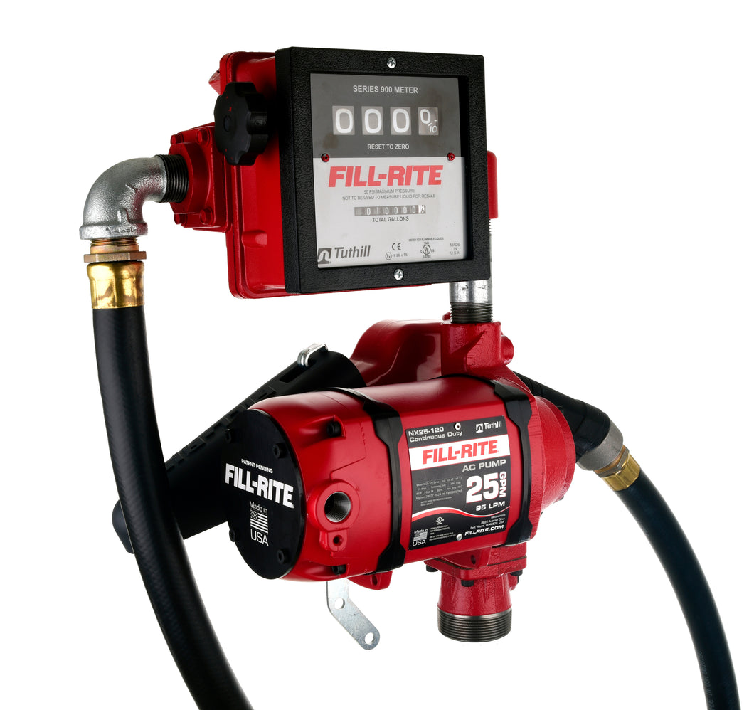 Fill-Rite NX25-120NB-AJ 120V AC 25 GPM Fuel Transfer Pump with Mechanical Meter, 1