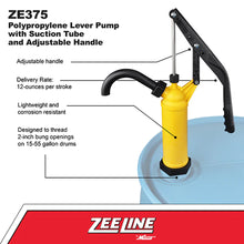 Zeeline by Milton ZE375 Polypropylene Lever Pump With Suction Tube And Adjustable Handle (12 Ounces Per Stroke)